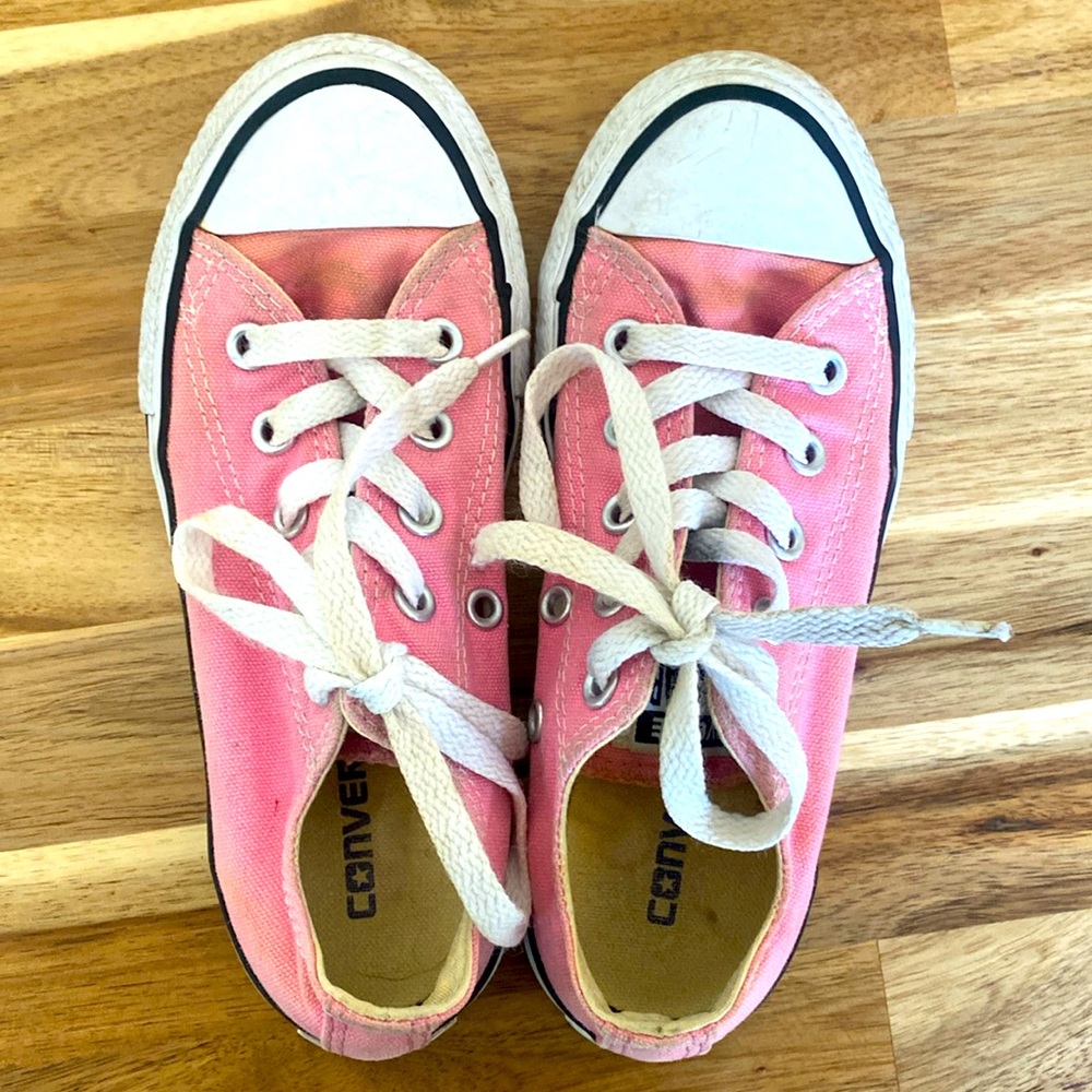 Girls Pink Converse Low Top Sneakers